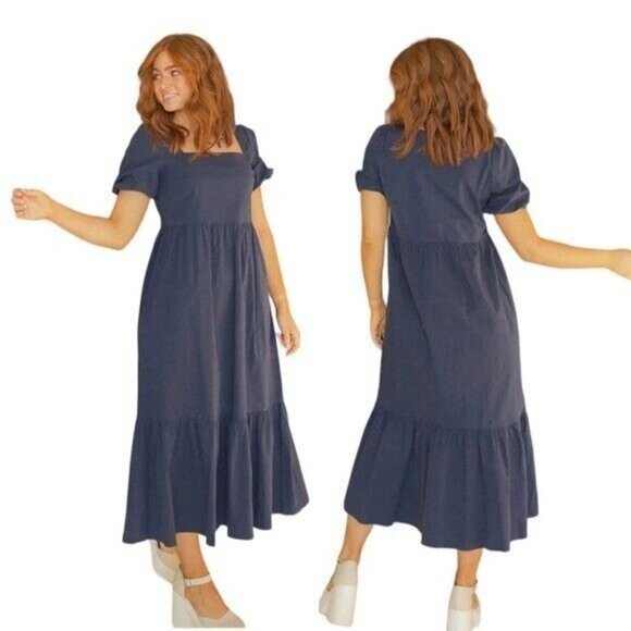 Mod Ref Dresses & Skirts - Mod REF THE ZARIA DRESS NAVY SQUARE NECK SIZE SMALL STYLE DR2436